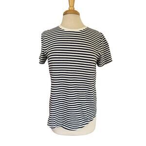 LULULEMON Love Curved-Hem Crewneck T-Shirt in Blue & White Size 8 Womens #W3JG5S